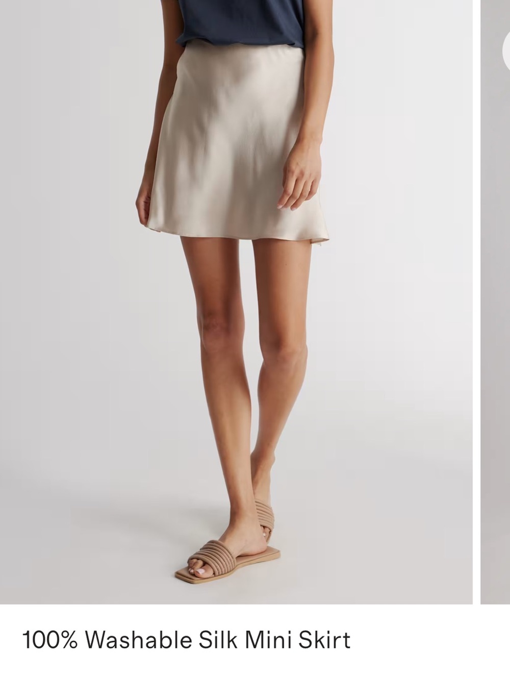 NWT Quince Washable Silk Mini Skirt